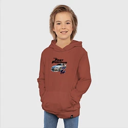 Толстовка детская хлопковая Брайан ОКоннер Nissan Skyline R34, цвет: кирпичный — фото 2