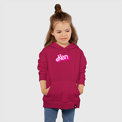 Толстовка детская хлопковая Логотип розовый Кен, цвет: маджента — фото 2
