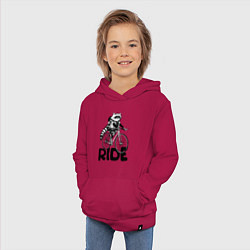 Толстовка детская хлопковая Raccoon ride, цвет: маджента — фото 2