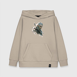 Толстовка детская хлопковая Портрет Ведьмака, цвет: миндальный