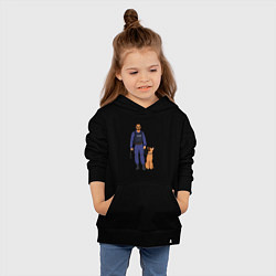 Толстовка детская хлопковая Полицейский с собакой, цвет: черный — фото 2