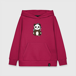 Толстовка детская хлопковая Странная панда, цвет: маджента