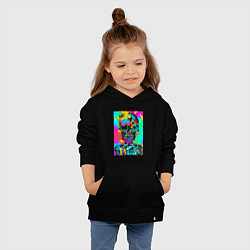 Толстовка детская хлопковая Cool skull - pop art - vogue, цвет: черный — фото 2