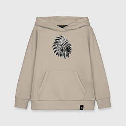 Толстовка детская хлопковая Индеец шаман, цвет: миндальный