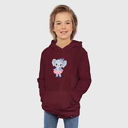 Толстовка детская хлопковая Elephant girl, цвет: меланж-бордовый — фото 2