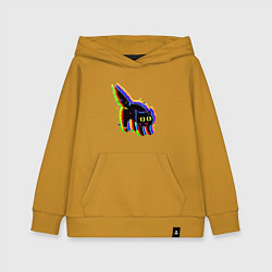Толстовка детская хлопковая Глюк кот - Technical Glitch, цвет: горчичный