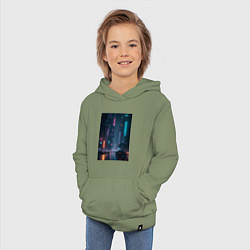 Толстовка детская хлопковая Cyberpank, цвет: авокадо — фото 2