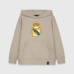 Толстовка детская хлопковая Real madrid fc sport, цвет: миндальный