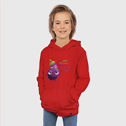 Толстовка детская хлопковая Баклажаново - баклажану фиолетово, цвет: красный — фото 2