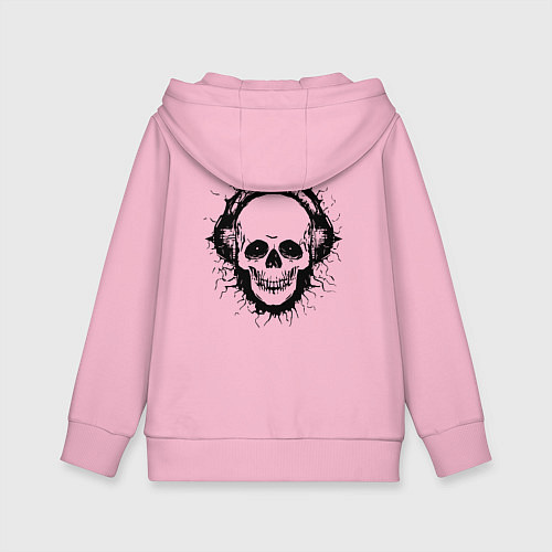 Детская толстовка-худи Смеющийся череп / Светло-розовый – фото 2