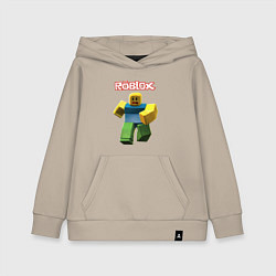 Толстовка детская хлопковая Roblox бегущий персонаж, цвет: миндальный