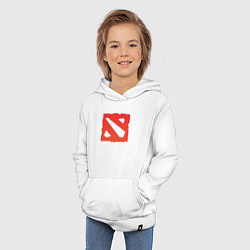 Толстовка детская хлопковая Dota 2 логотип, цвет: белый — фото 2