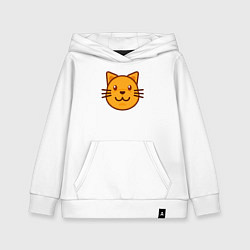 Толстовка детская хлопковая Оранжевый котик счастлив, цвет: белый