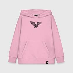 Толстовка детская хлопковая Орёл гравюра, цвет: светло-розовый