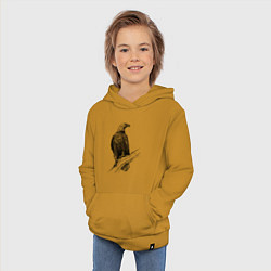 Толстовка детская хлопковая Орёл на ветке, цвет: горчичный — фото 2