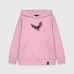Толстовка детская хлопковая Орёл машет крыльями, цвет: светло-розовый