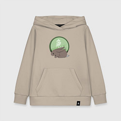 Толстовка детская хлопковая Год кролика на китайском, цвет: миндальный