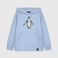 Толстовка детская хлопковая Пингвин штрихами, цвет: мягкое небо