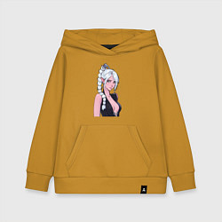 Толстовка детская хлопковая Шэдоухарт - серебрянные волосы, цвет: горчичный