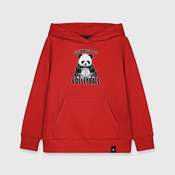 Толстовка детская хлопковая Panda volleyball, цвет: красный