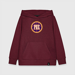 Толстовка детская хлопковая Phx basketball, цвет: меланж-бордовый