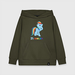 Толстовка детская хлопковая Крутая Рейнбоу Дэш, цвет: хаки