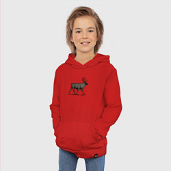 Толстовка детская хлопковая Северный олень в профиль, цвет: красный — фото 2