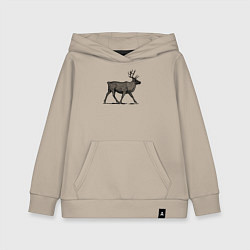 Толстовка детская хлопковая Северный олень в профиль, цвет: миндальный