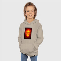 Толстовка детская хлопковая Череп из огня, цвет: миндальный — фото 2