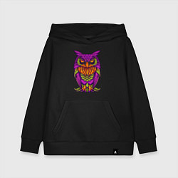 Толстовка детская хлопковая Purple owl, цвет: черный