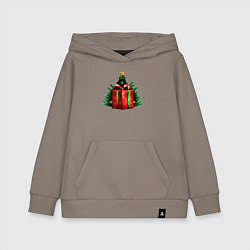 Толстовка детская хлопковая Рождественский подарок, цвет: утренний латте