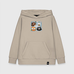 Толстовка детская хлопковая Зимние приключения, цвет: миндальный