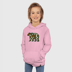 Толстовка детская хлопковая Медведь и тайга, цвет: светло-розовый — фото 2