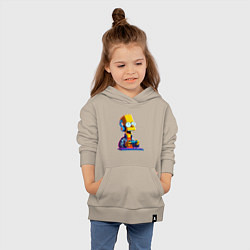 Толстовка детская хлопковая Bart is an avid gamer, цвет: миндальный — фото 2
