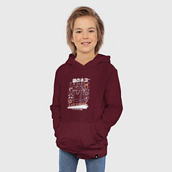 Толстовка детская хлопковая MoMo - кот в мешке темный, цвет: меланж-бордовый — фото 2