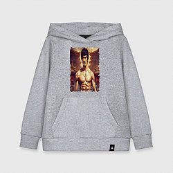 Толстовка детская хлопковая Брюс Ли актер, цвет: меланж