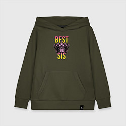 Толстовка детская хлопковая Best sis, цвет: хаки