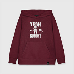 Толстовка детская хлопковая Yeah buddy - Ронни Коулман, цвет: меланж-бордовый