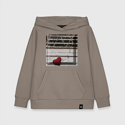 Толстовка детская хлопковая Брошенное сердце, цвет: утренний латте
