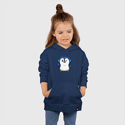 Толстовка детская хлопковая Привет от пингвина, цвет: тёмно-синий — фото 2