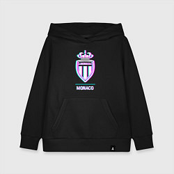 Толстовка детская хлопковая Monaco FC в стиле glitch, цвет: черный