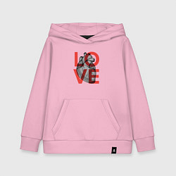 Толстовка детская хлопковая Love с сердцем, цвет: светло-розовый