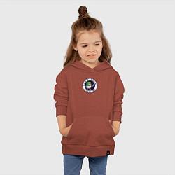 Толстовка детская хлопковая Зеленая утка держит нож, цвет: кирпичный — фото 2