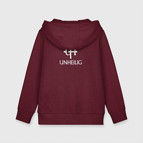 Детская толстовка-худи Unheilig - Gipfelsturmer live / Меланж-бордовый – фото 2