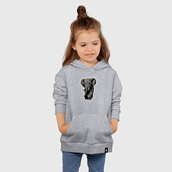 Толстовка детская хлопковая Большой африканский слон, цвет: меланж — фото 2