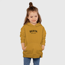 Толстовка детская хлопковая Berta never alone - motto, цвет: горчичный — фото 2