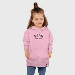 Толстовка детская хлопковая Vera never alone - motto, цвет: светло-розовый — фото 2