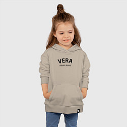 Толстовка детская хлопковая Vera never alone - motto, цвет: миндальный — фото 2