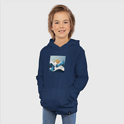 Толстовка детская хлопковая Горный пейзаж - абстракция с горами, цвет: тёмно-синий — фото 2