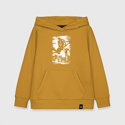 Толстовка детская хлопковая Punk music, цвет: горчичный